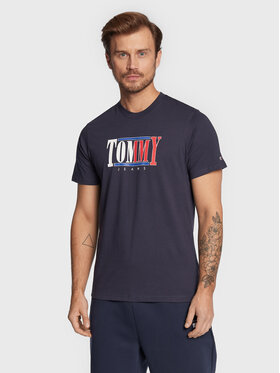 Tommy Jeans Tommy Jeans T-Shirt Center DM0DM14982 Granatowy Regular Fit