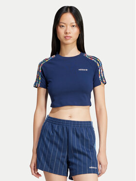 adidas adidas Тишърт Liberty London 3-Stripes Infill Baby JC7788 Тъмносин Slim Fit