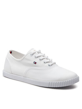 Tommy Hilfiger Tenis Superge Canvas Lace Up Sneaker FW0FW07805 Bela