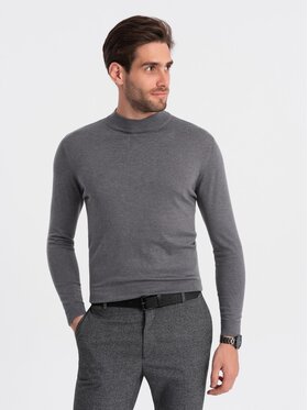 Ombre Ombre Sweter OM-SWTN-0100 Szary Fitting Fit