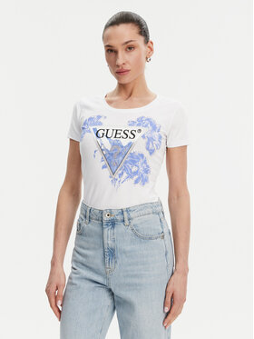 Guess Guess Tricou W5GI08 J1314 Alb Slim Fit