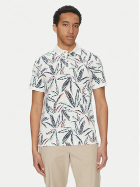 Tom Tailor Tom Tailor Тениска с яка и копчета 1045706 Бял Regular Fit