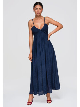 Ombre Ombre Sukienka codzienna OW-DLR-E0009 Granatowy Loose Fit