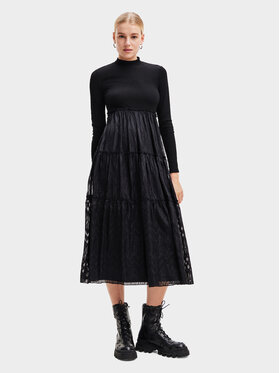 Desigual Desigual Hétköznapi ruha 23WWVWAD Fekete Regular Fit