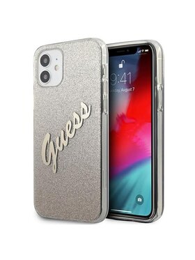 Guess Guess Etui na telefon Glitter Gradient Script Złoty