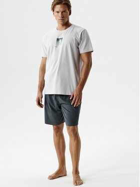 Atlantic Atlantic Piżama Palm Szary Regular Fit