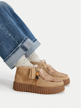 Clarks Clarks Kotníková obuv Torhill Moss 26329429 Světle béžová