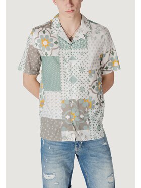 Antony Morato Antony Morato Koszula HONOLULU STRAIGHT FIT WITH LOGOED METAL BADGE Zielony Straight Fit