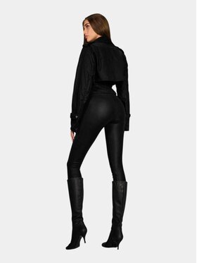 MADE BY SOCIETY MADE BY SOCIETY Spodnie materiałowe Pantaloni SATIN NOIR - P27557 Czarny Basic Fit