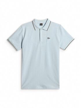4F 4F Polo LAKESIDE ESCAPE Niebieski jasny Regular Fit