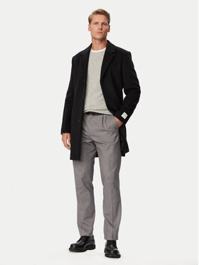 Calvin Klein Calvin Klein Wollmantel LV04LH444G Schwarz Regular Fit