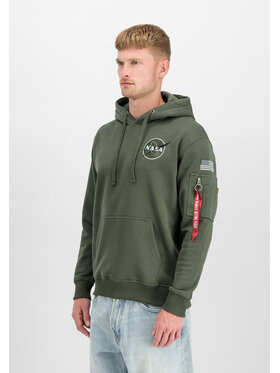 Alpha Industries Alpha Industries Bluza Space Shuttle Hoodie Zielony Regular Fit