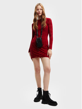 Desigual Desigual Sukienka koktajlowa Hellen 22WWVK76 Czerwony Slim Fit