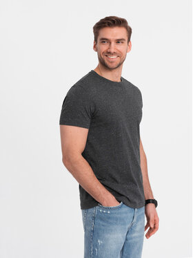 Ombre Ombre T-Shirt OM-TSCT-0178 Czarny Regular Fit