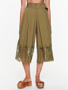 TWINSET TWINSET Pantalon scurți din material 231TT2085 Verde Regular Fit
