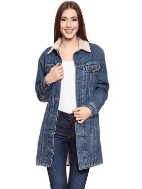 Lee Lee Kurtka damska SHERPA Niebieski Regular Fit