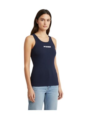 PINKO PINKO Top BLUE LAGOON CANOTTA COSTINA C Niebieski Slim Fit