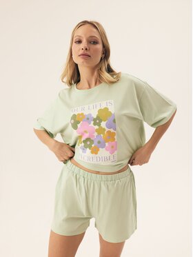 Esotiq Esotiq Piżama 43072 Zielony Regular Fit