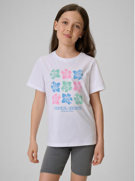 4F 4F T-shirt SUMMER SPLASH Bianco Regular Fit