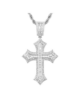 ICED STUFF ICED STUFF Μενταγιόν 2pac Cross Λευκόχρυσο