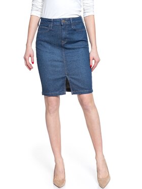 Lee Lee Spódnica mini PENCIL SKIRT Niebieski Regular Fit