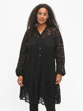 Zizzi Zizzi Koktejlové šaty X96086E Černá Regular Fit