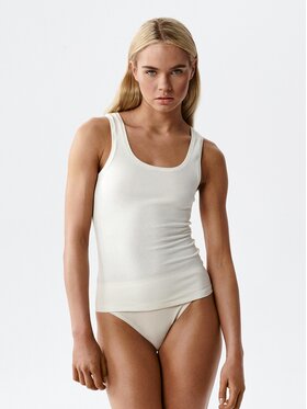 Atlantic Atlantic Top ribbed Beżowy Regular Fit