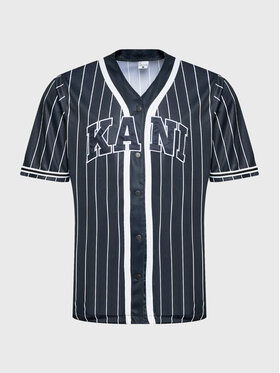 Karl Kani Karl Kani Футболка Serif Pinstripe Baseball 6033360 Чорний Relaxed Fit
