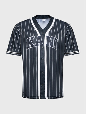 Karl Kani Karl Kani Tricou Serif Pinstripe Baseball 6033360 Negru Relaxed Fit