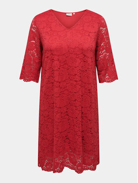 ONLY Carmakoma ONLY Carmakoma Коктейльна сукня Summer 15309315 Червоний Regular Fit