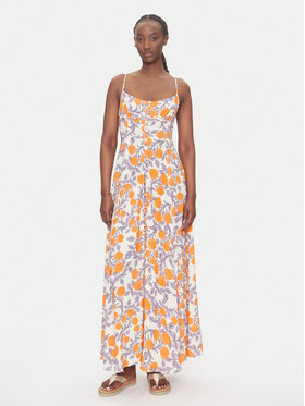 Maaji Maaji Sukienka letnia Western Orange Flower Sia PT2748CLD001 Pomarańczowy Regular Fit