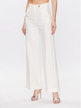 Maryley Maryley Kalhoty z materiálu 23EB511/M12 Écru Regular Fit