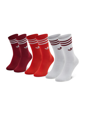 adidas adidas Zestaw 3 par wysokich skarpet unisex Solid Crew Sock H32331 Czerwony