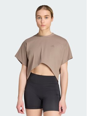 adidas adidas Koszulka techniczna 167689 Beżowy Loose Fit