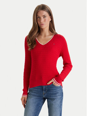 Tommy Hilfiger Tommy Hilfiger Sveter WW0WW44987 Červená Regular Fit