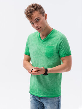 Ombre Ombre T-Shirt S1388 Zielony Regular Fit