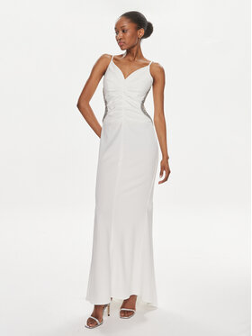 Rinascimento Rinascimento Sukienka wieczorowa CFC0117706003 Biały Regular Fit