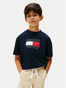 Tommy Hilfiger Tommy Hilfiger Tricou Flag Archive KB0KB10111 Bleumarin Regular Fit