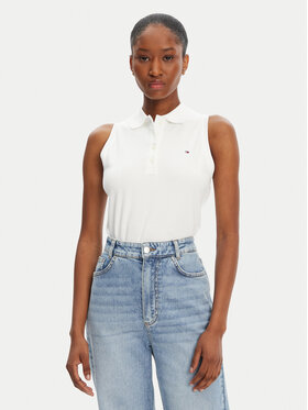 Tommy Hilfiger Tommy Hilfiger Halenka 1985 WW0WW46790 Bílá Slim Fit