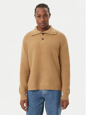 Calvin Klein Calvin Klein Sweter LV04LH311G Brązowy jasny Regular Fit