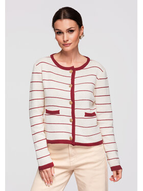 Ombre Ombre Kardigan OW-SWCD-0101 Bordowy Regular Fit