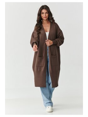Makadamia Makadamia Kardigan S167 Brązowy Loose Fit