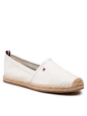 Tommy Hilfiger Tommy Hilfiger Espadrilės Basic Tommy Flat Espadrille FW0FW04827 Balta