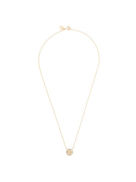 Tory Burch Tory Burch Colier Crystal Logo Delicate Necklace 53420 Auriu