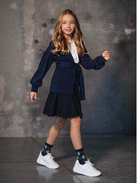 SLY SLY Sweter 3S-502 Granatowy Comfortable Fit