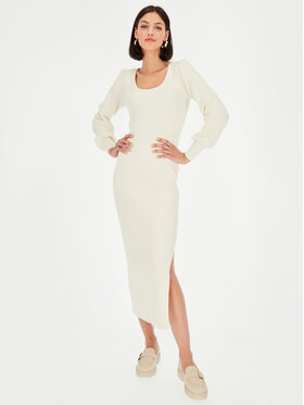 L’AF L’AF Sukienka dzianinowa Bellla Kremowy Slim Fit