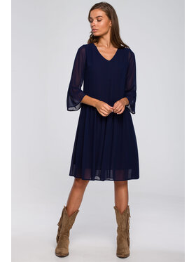 Stylove Stylove Sukienka codzienna S236 Granatowy Regular Fit