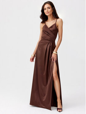Roco Fashion Roco Fashion Sukienka wieczorowa Salma Brązowy Slim Fit