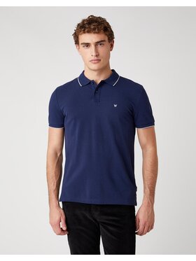 Wrangler Wrangler Polo SS PIQUE POLO Granatowy Regular Fit