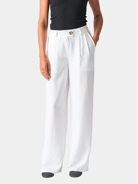 TeeShoppen TeeShoppen Spodnie materiałowe 'Basic Collection' Biały Regular Fit